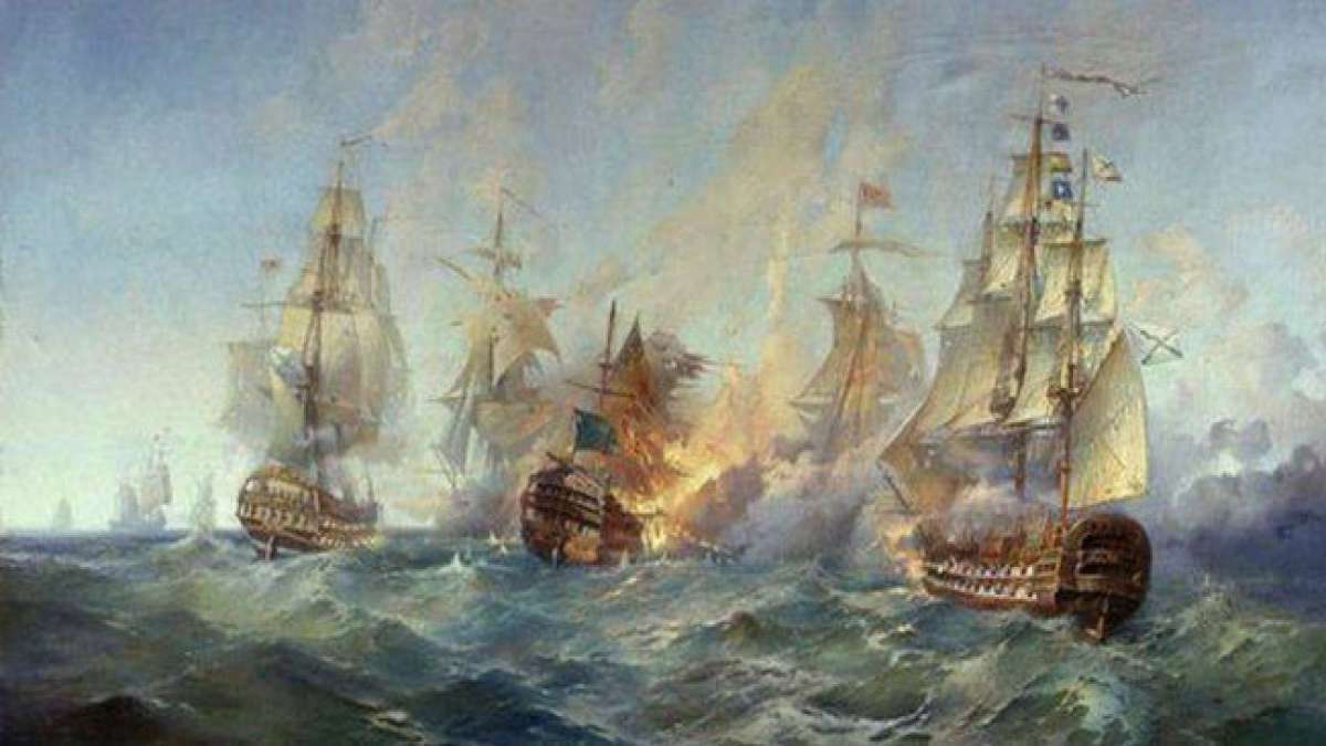 Feiern Sie den historischen Sieg des russischen Geschwaders unter F.F. Uschakow über die türkische Flotte am Kap Tendra.