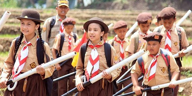 Geburtstag des Gründers der Pfadfinderbewegung Robert Baden-Powell und Olave Baden-Powell - Pramuka-Tag in Indonesien