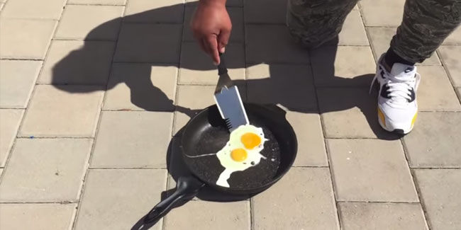 4. Juli: Tag des Eierbratens auf dem Bürgersteig