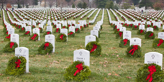 19. Dezember: Nationaler Tag der Kranzniederlegung in den USA