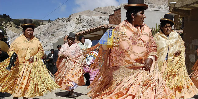 Nationaler Acullico-Tag in Bolivien - Aymara-Tag