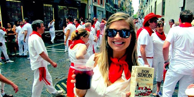 6. Juli - Der erste Tag des San-Fermín-Festes in Pamplona, Navarra, Spanien
